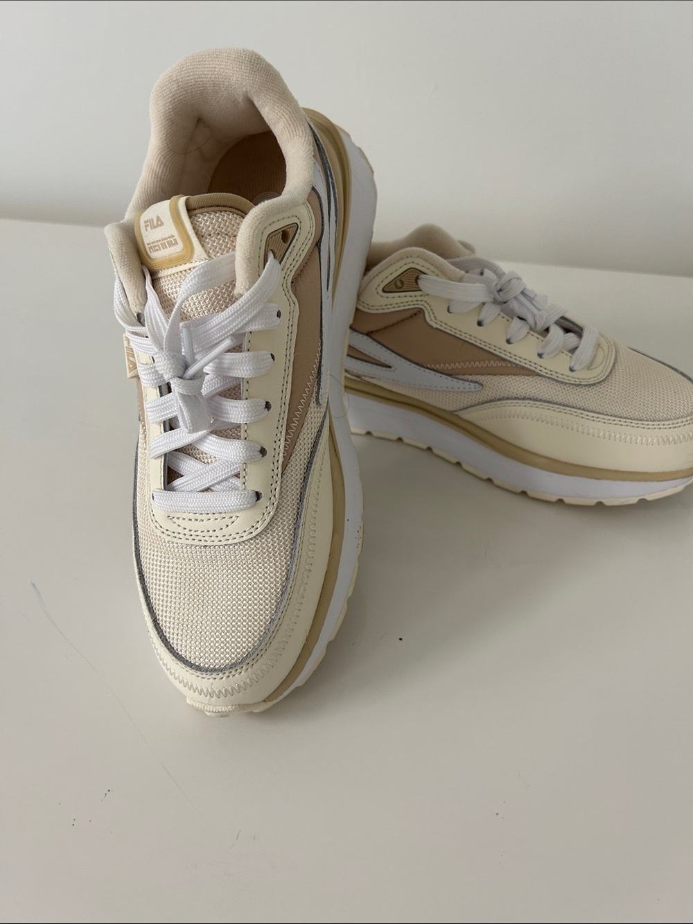 Fila Women’s Cream and Tan Athletic Sneakers